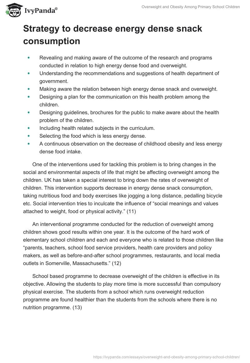 Overweight and Obesity Among Primary School Children. Page 3