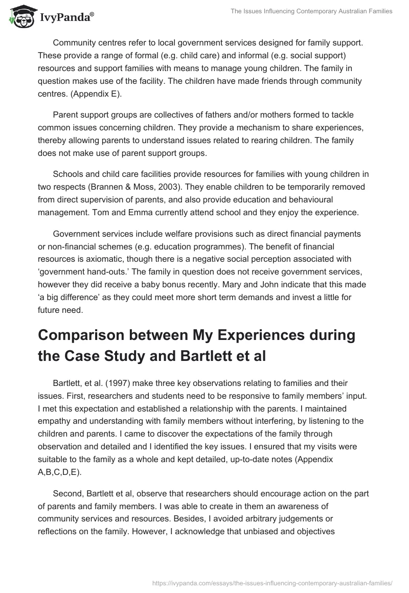The Issues Influencing Contemporary Australian Families. Page 3