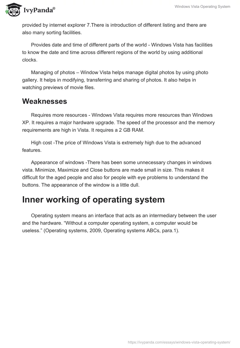 Windows Vista Operating System. Page 3