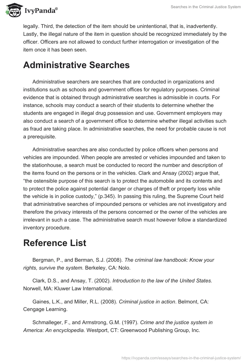 Searches in the Criminal Justice System. Page 3