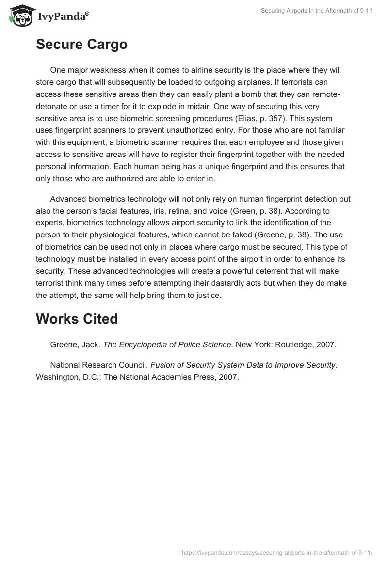 Securing Airports in the Aftermath of 9-11. Page 2