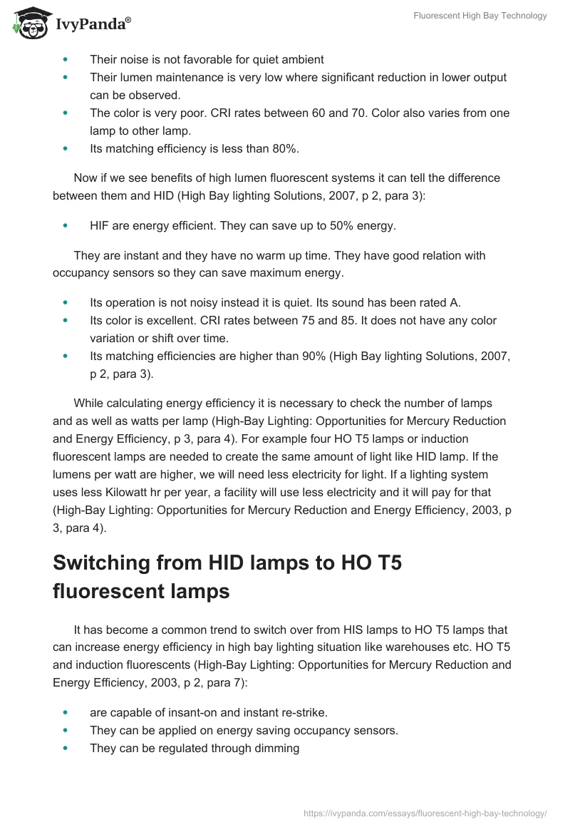 Fluorescent High Bay Technology. Page 3