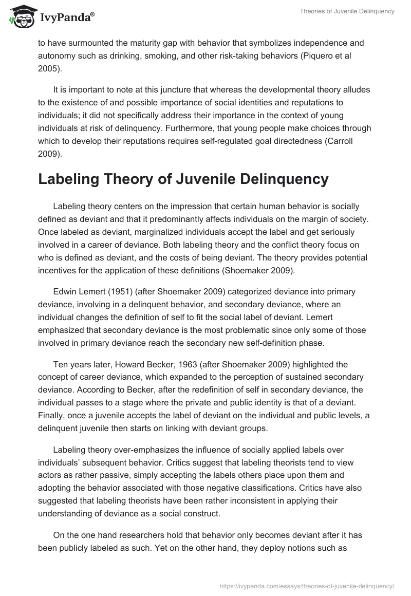 Theories of Juvenile Delinquency. Page 3