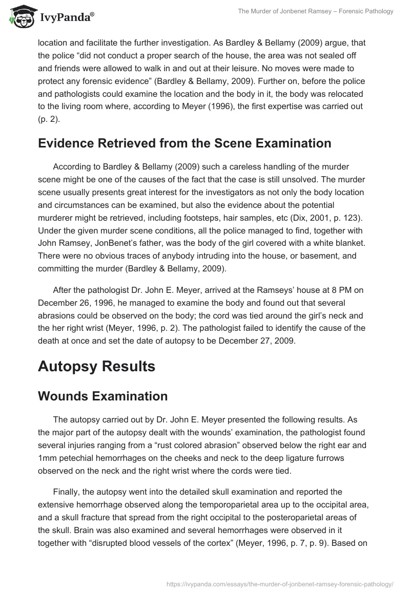 The Murder of Jonbenet Ramsey – Forensic Pathology. Page 2