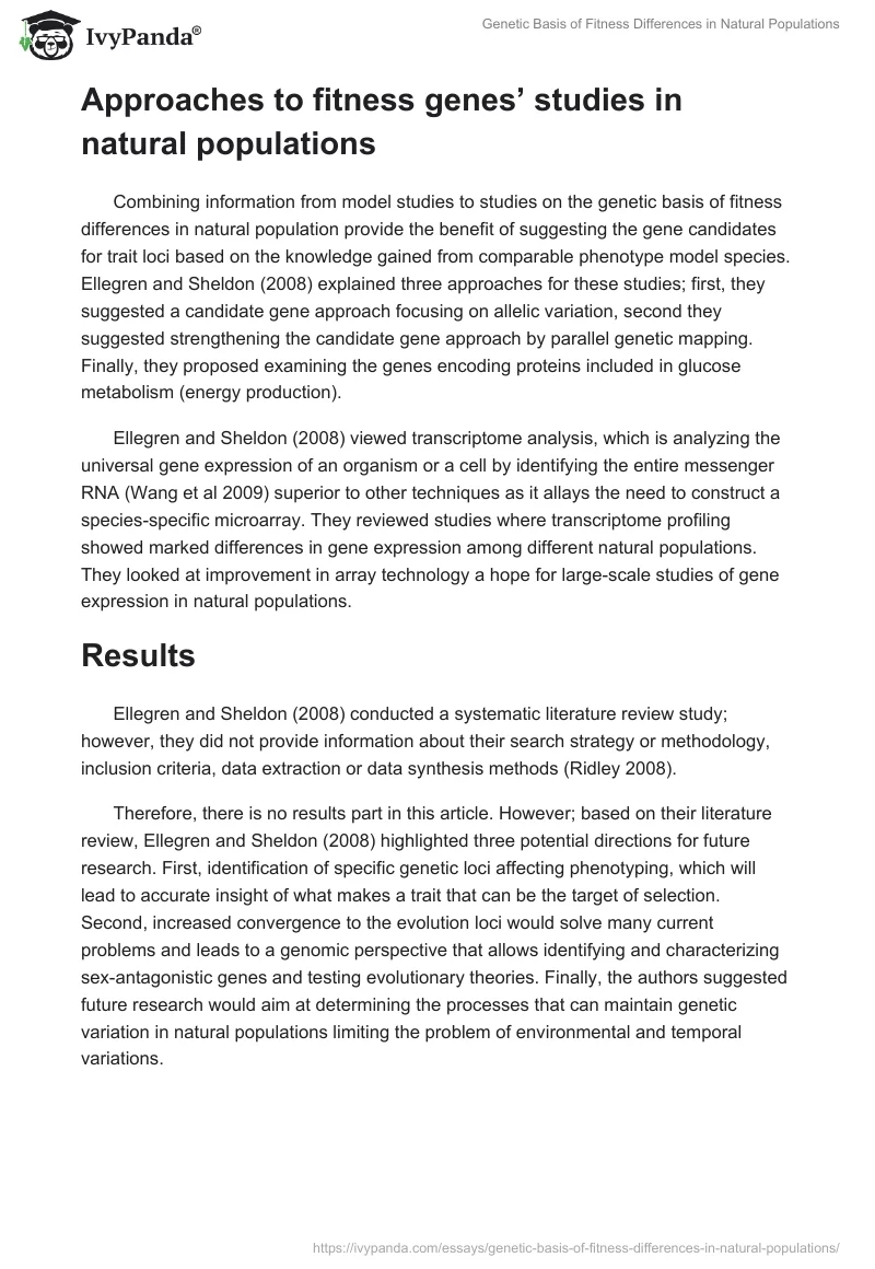 Genetic Basis of Fitness Differences in Natural Populations. Page 4