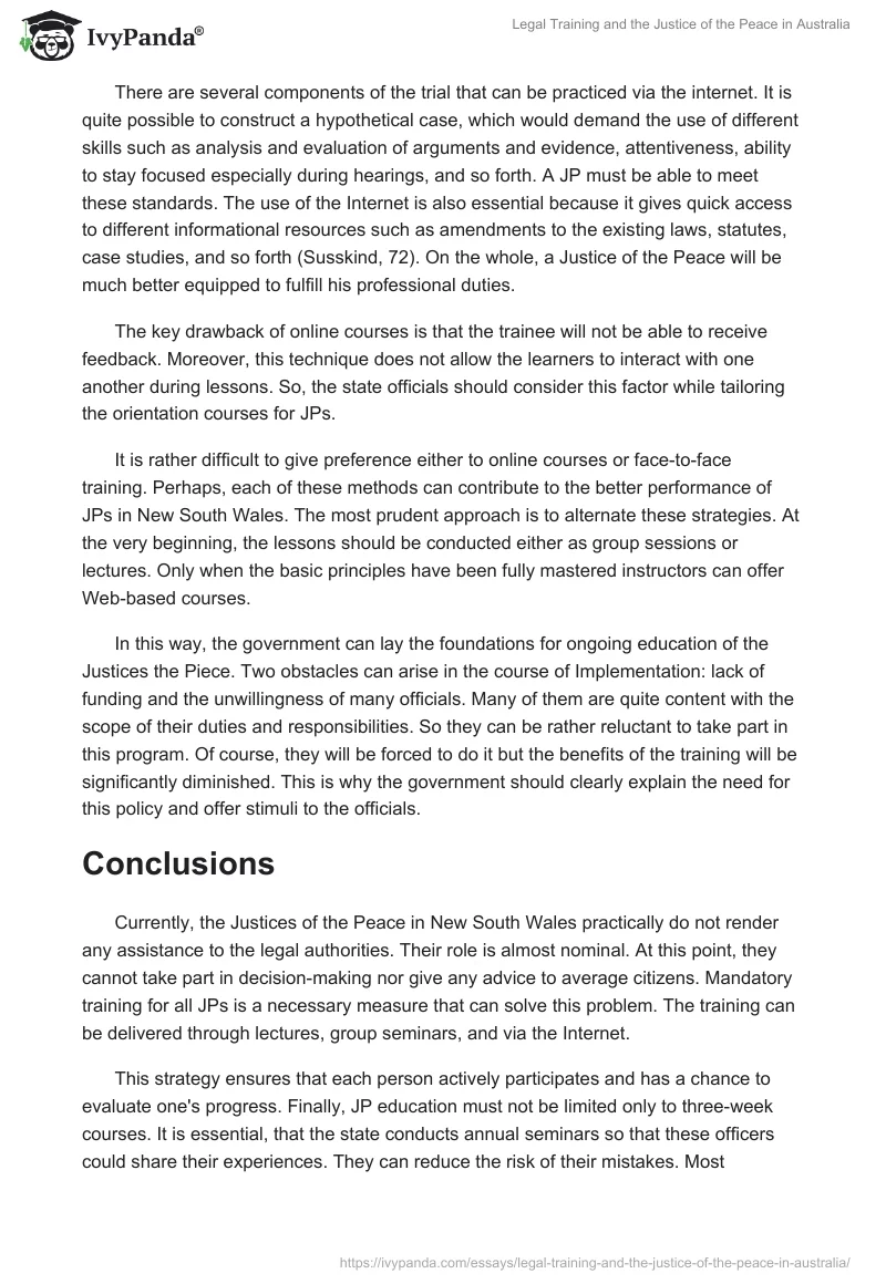 Legal Training and the Justice of the Peace in Australia. Page 4