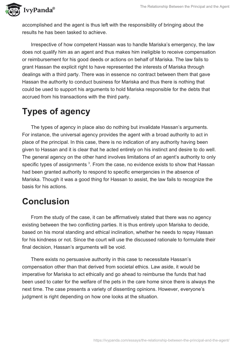 The Relationship Between the Principal and the Agent. Page 2