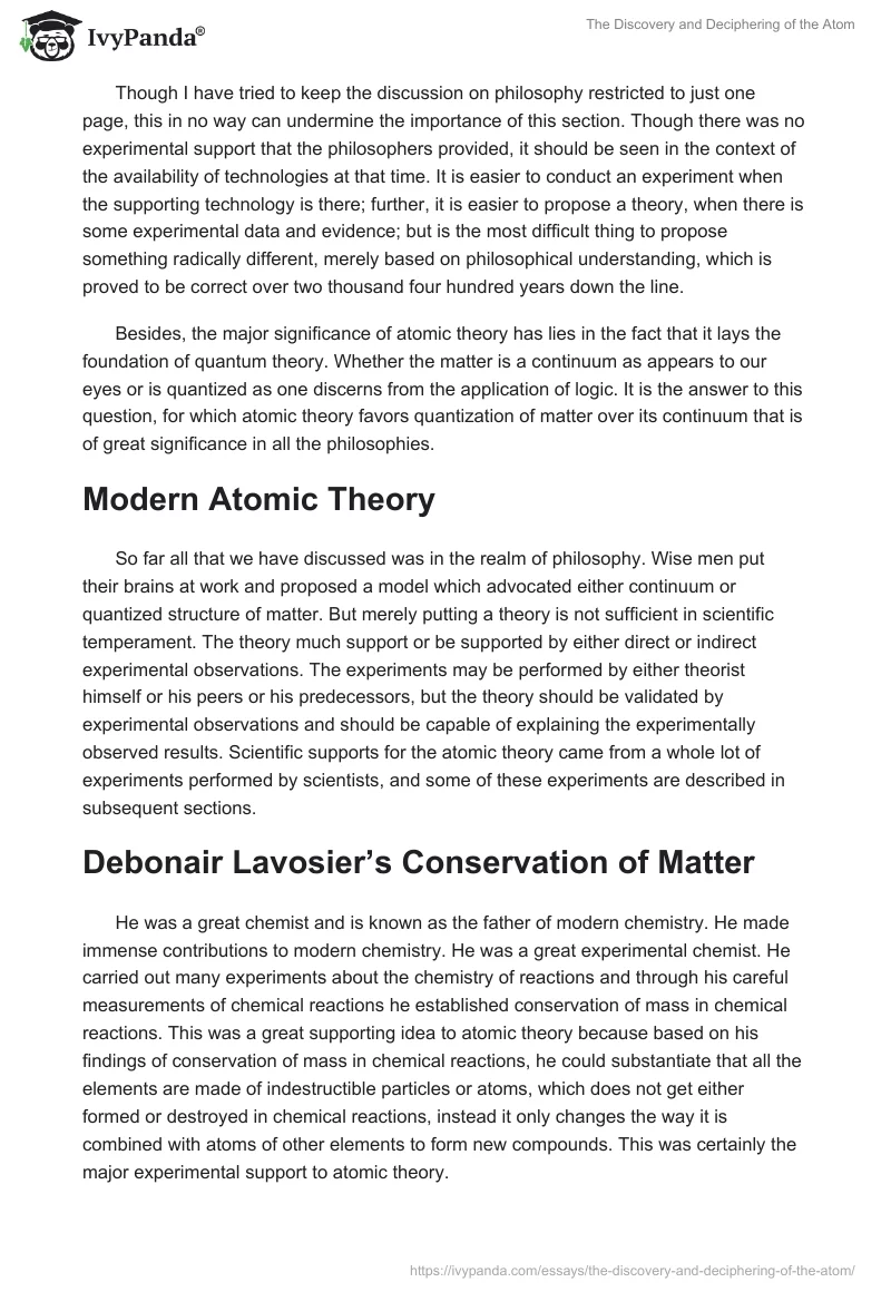 The Discovery and Deciphering of the Atom. Page 3