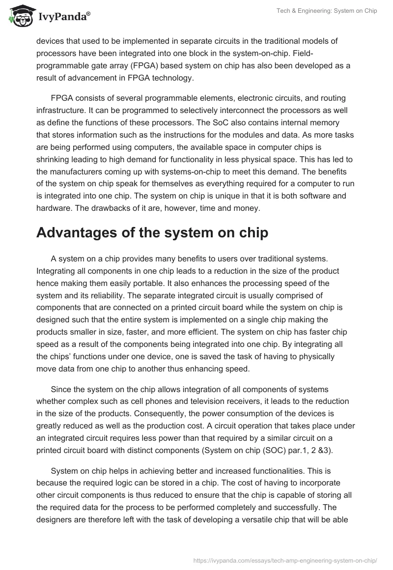Tech & Engineering: System on Chip. Page 3