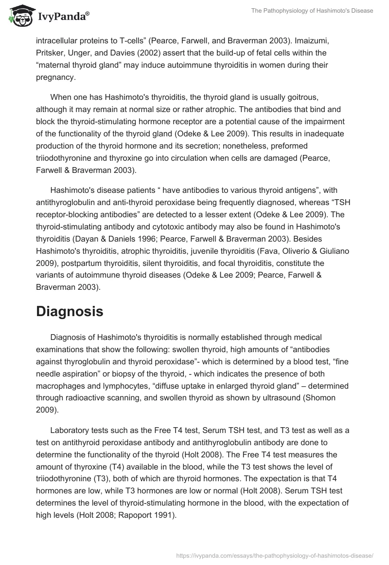 The Pathophysiology of Hashimoto's Disease. Page 2