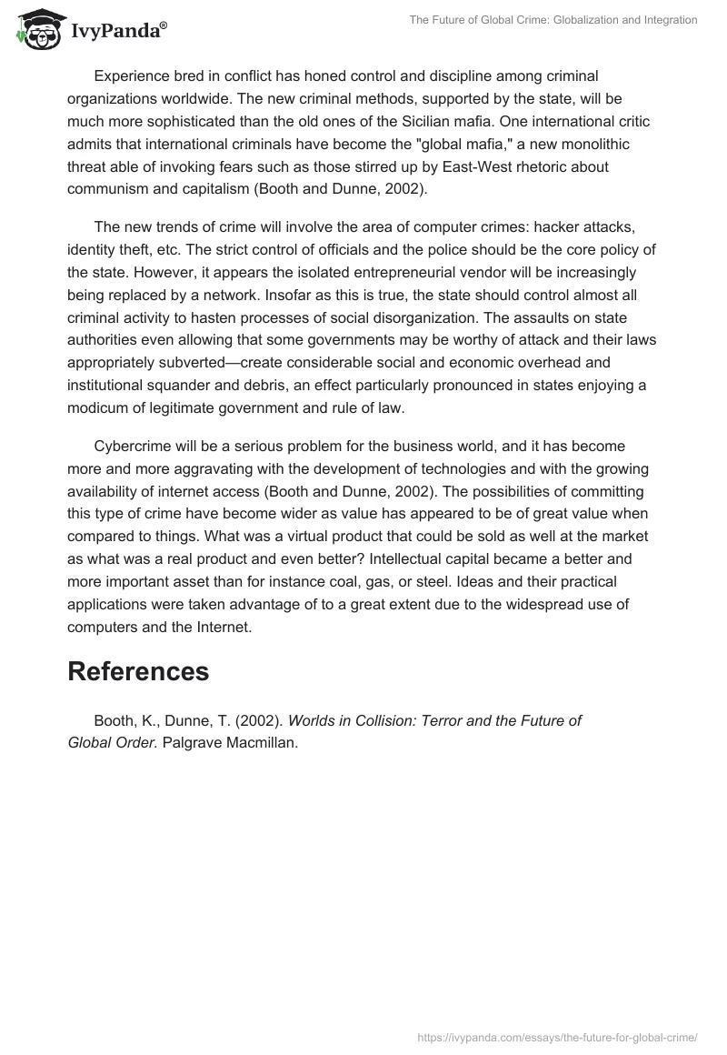 The Future of Global Crime: Globalization and Integration. Page 2
