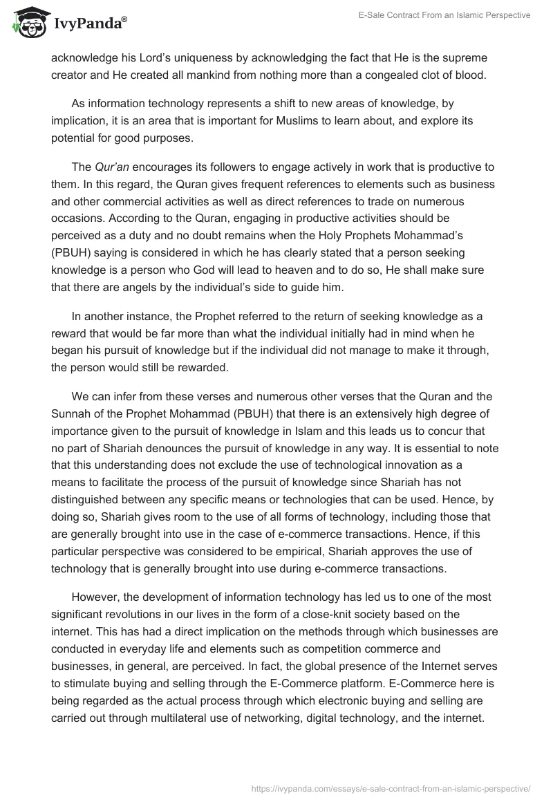 E-Sale Contract From an Islamic Perspective. Page 3