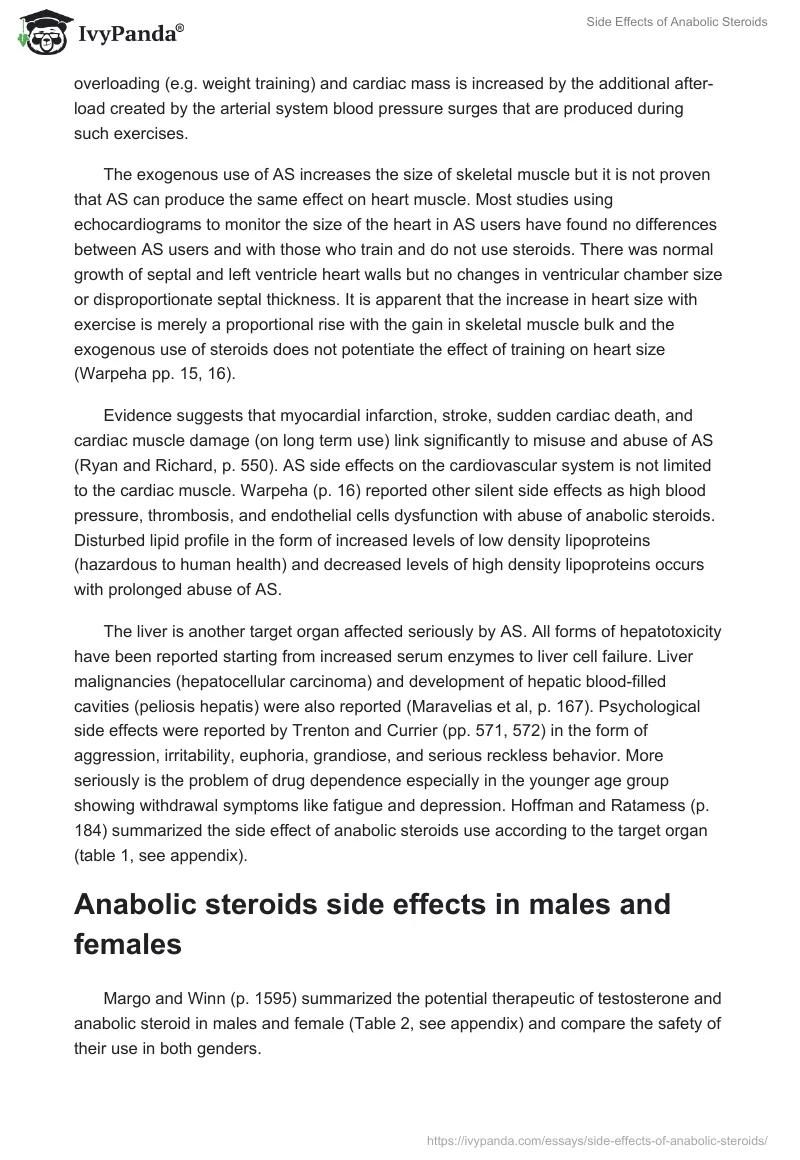 Side Effects of Anabolic Steroids. Page 2