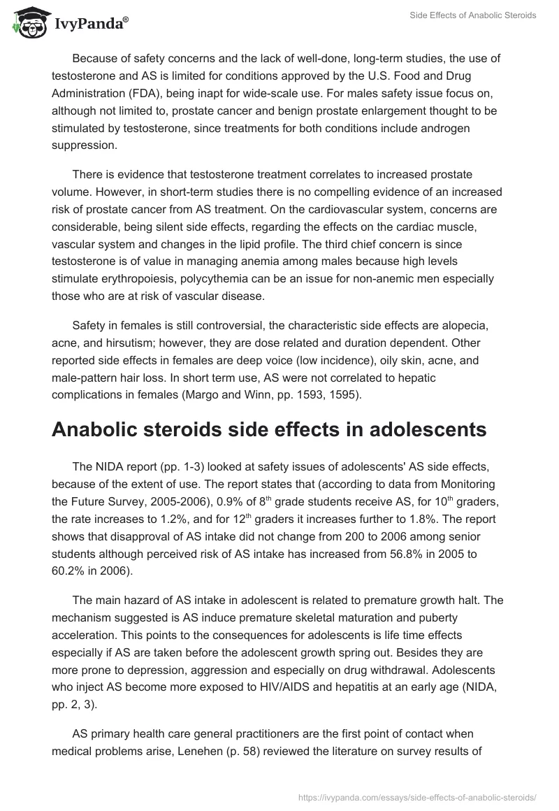 Side Effects of Anabolic Steroids. Page 3