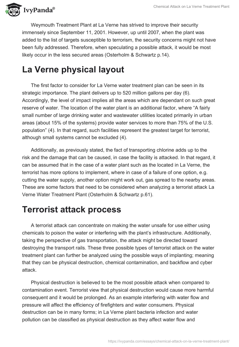 Chemical Attack on La Verne Treatment Plant. Page 2