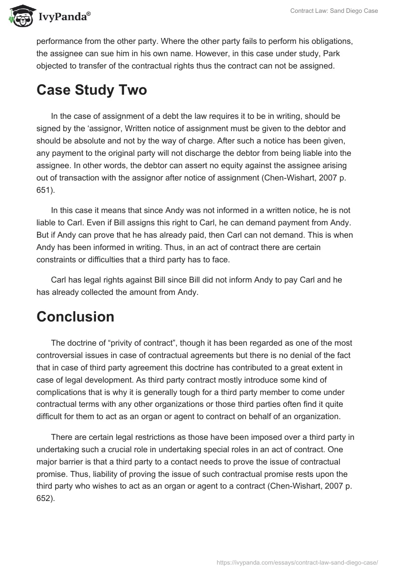 Contract Law: Sand Diego Case. Page 3