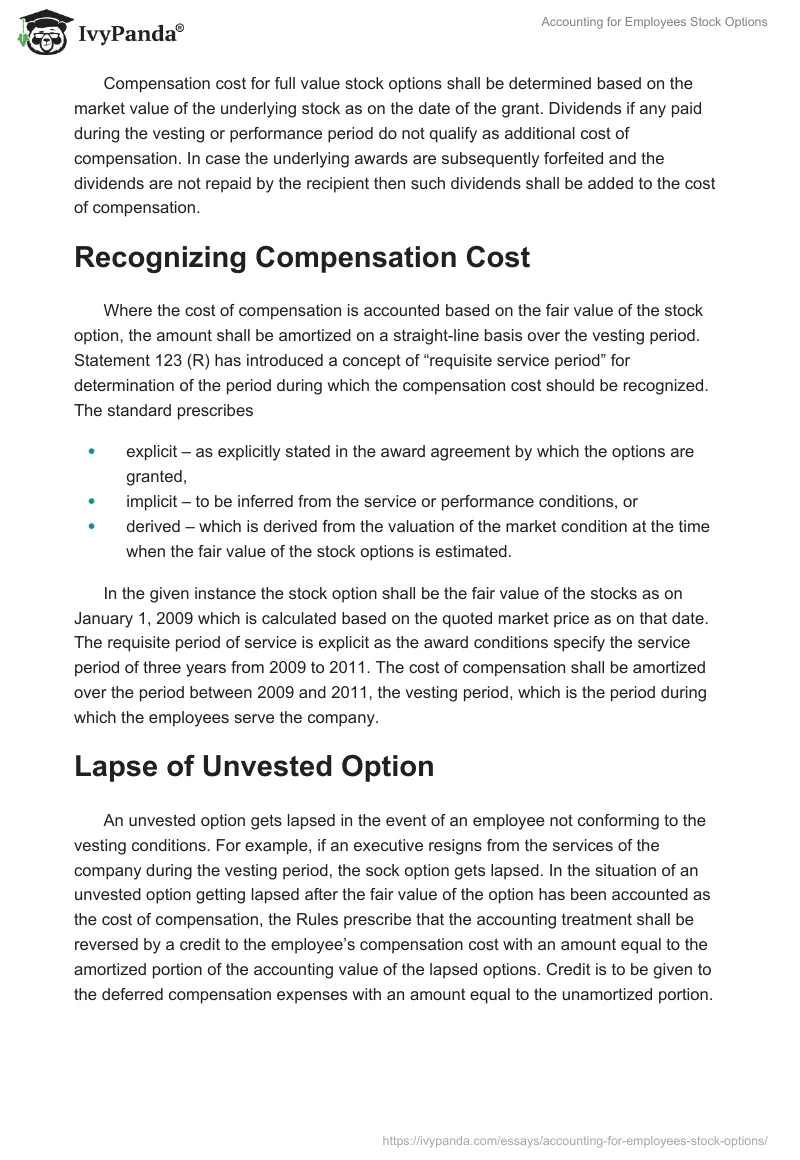 Accounting for Employees Stock Options. Page 2