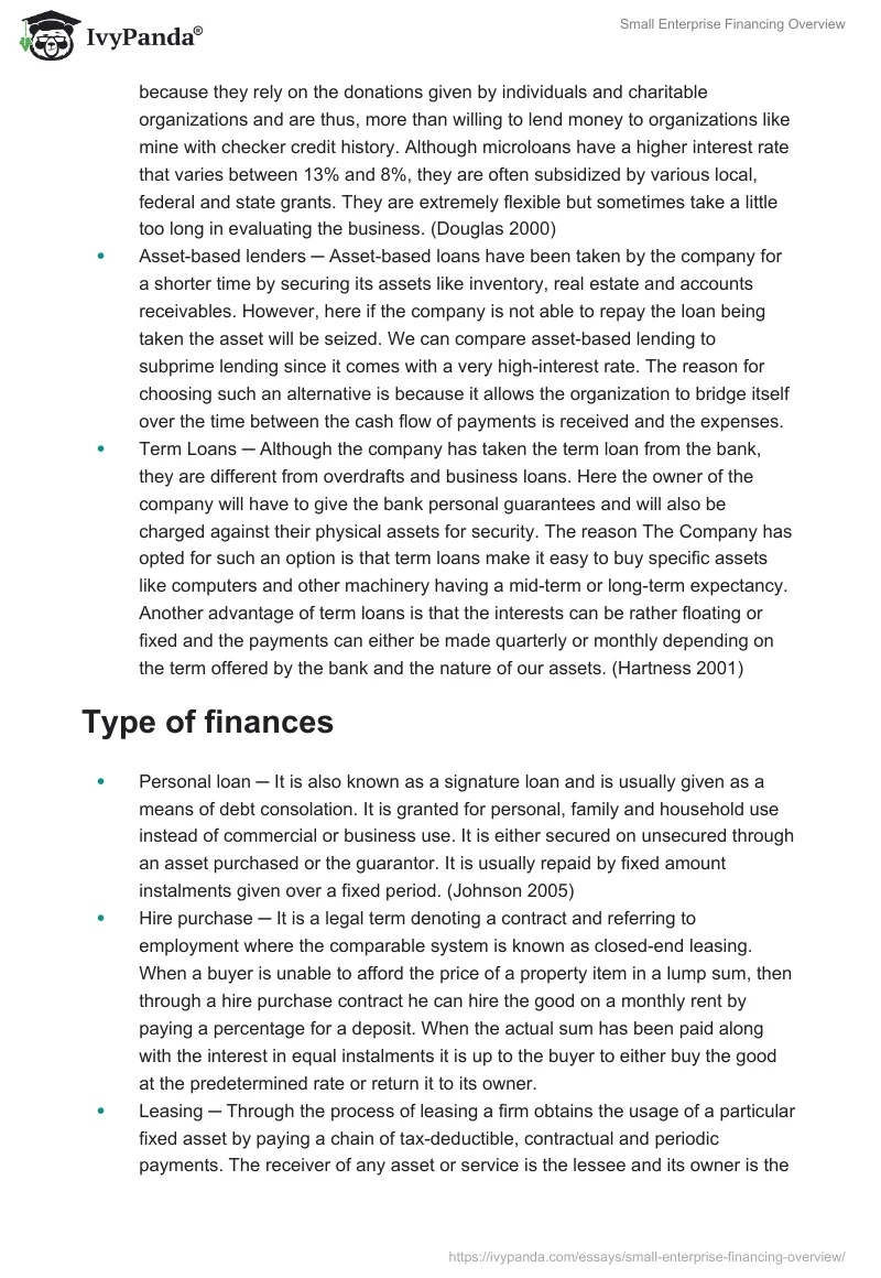 Small Enterprise Financing Overview. Page 2