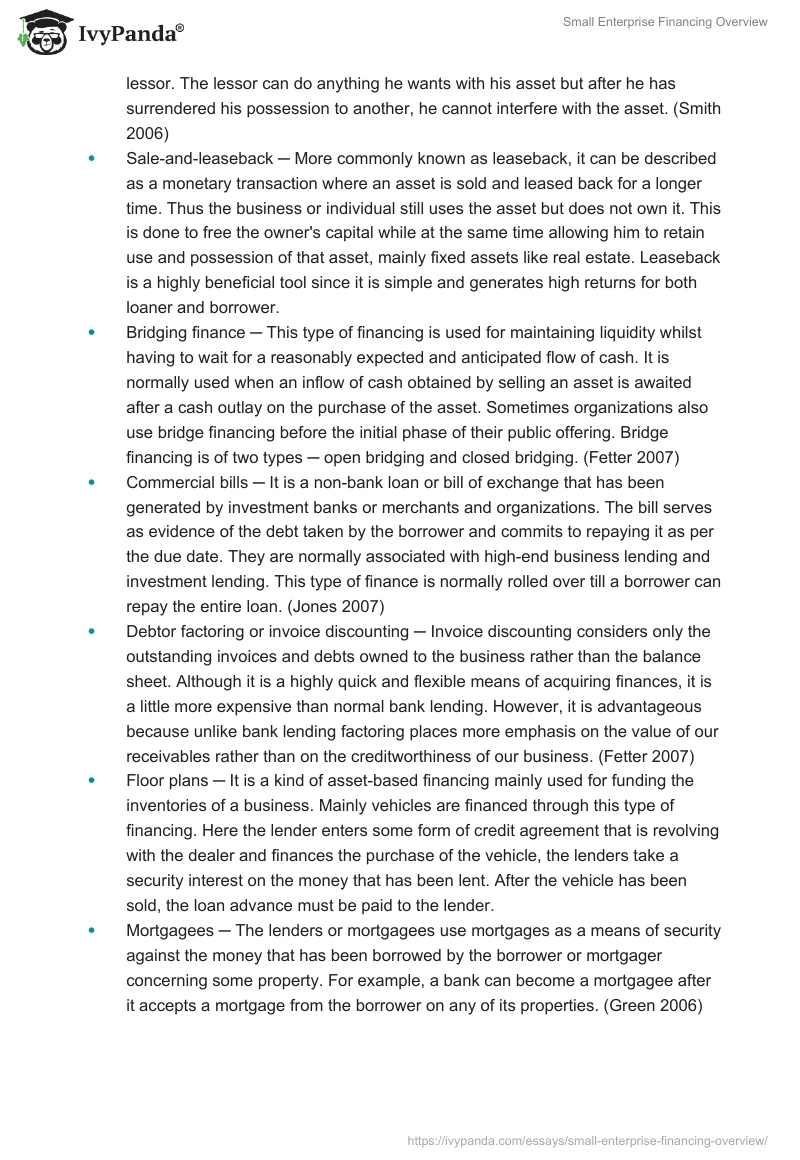 Small Enterprise Financing Overview. Page 3