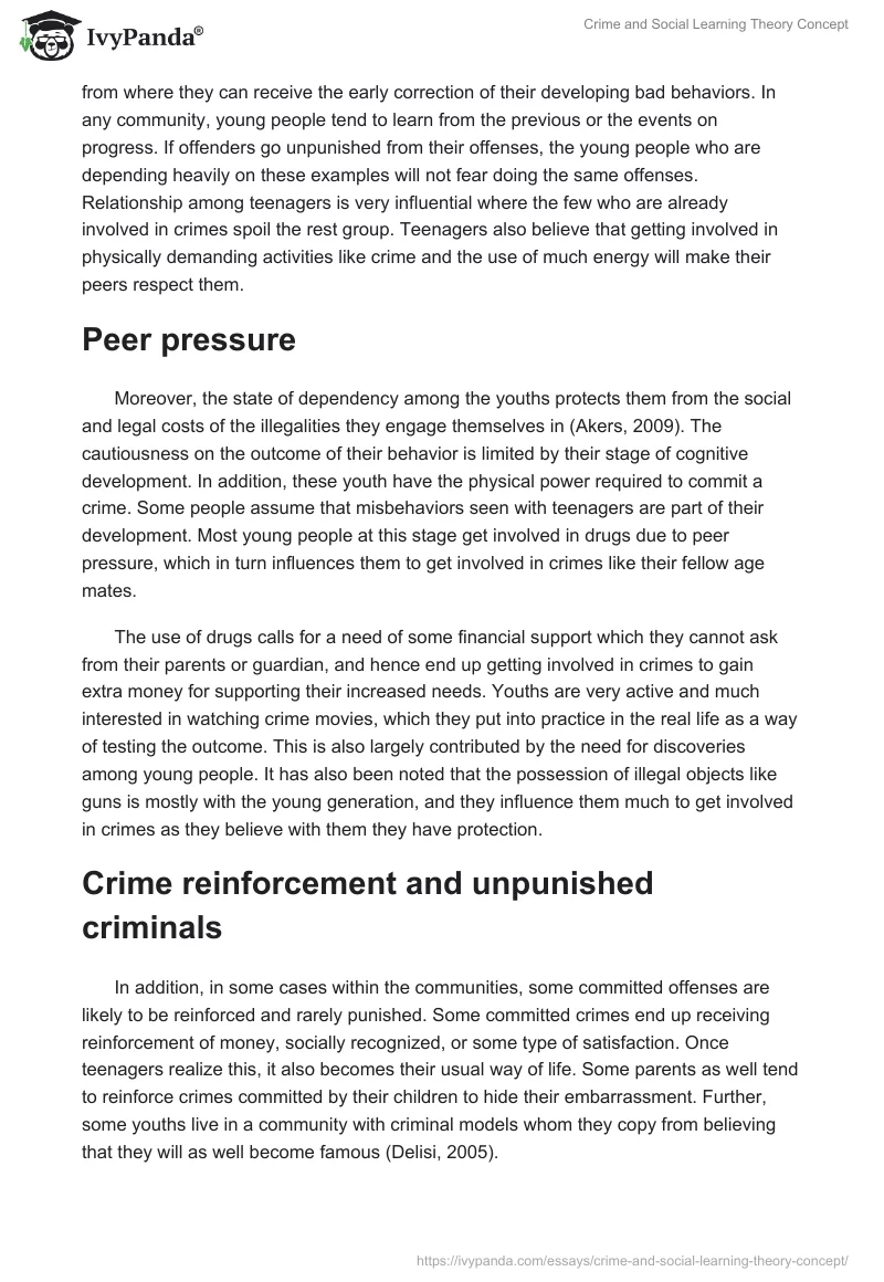 Crime and Social Learning Theory Concept. Page 2
