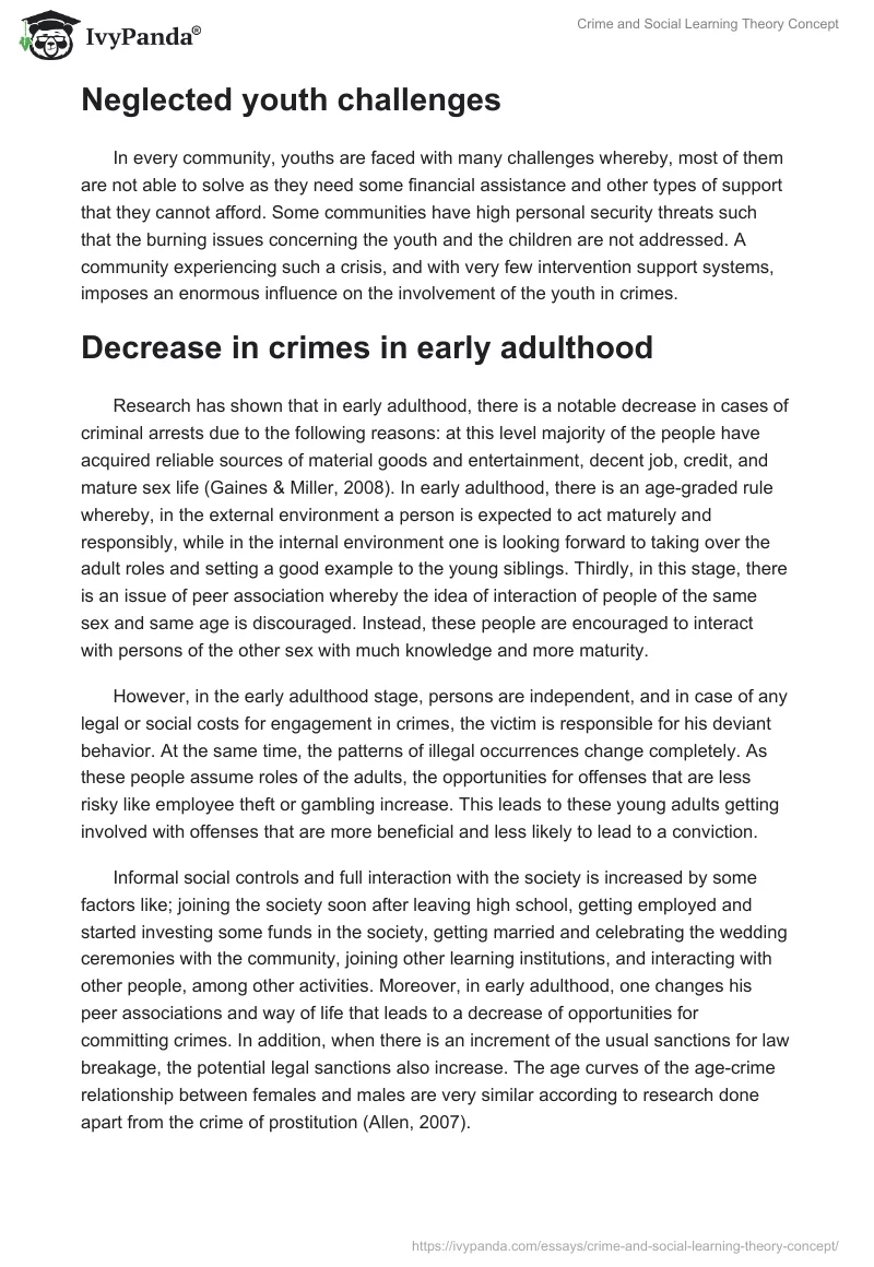 Crime and Social Learning Theory Concept. Page 4