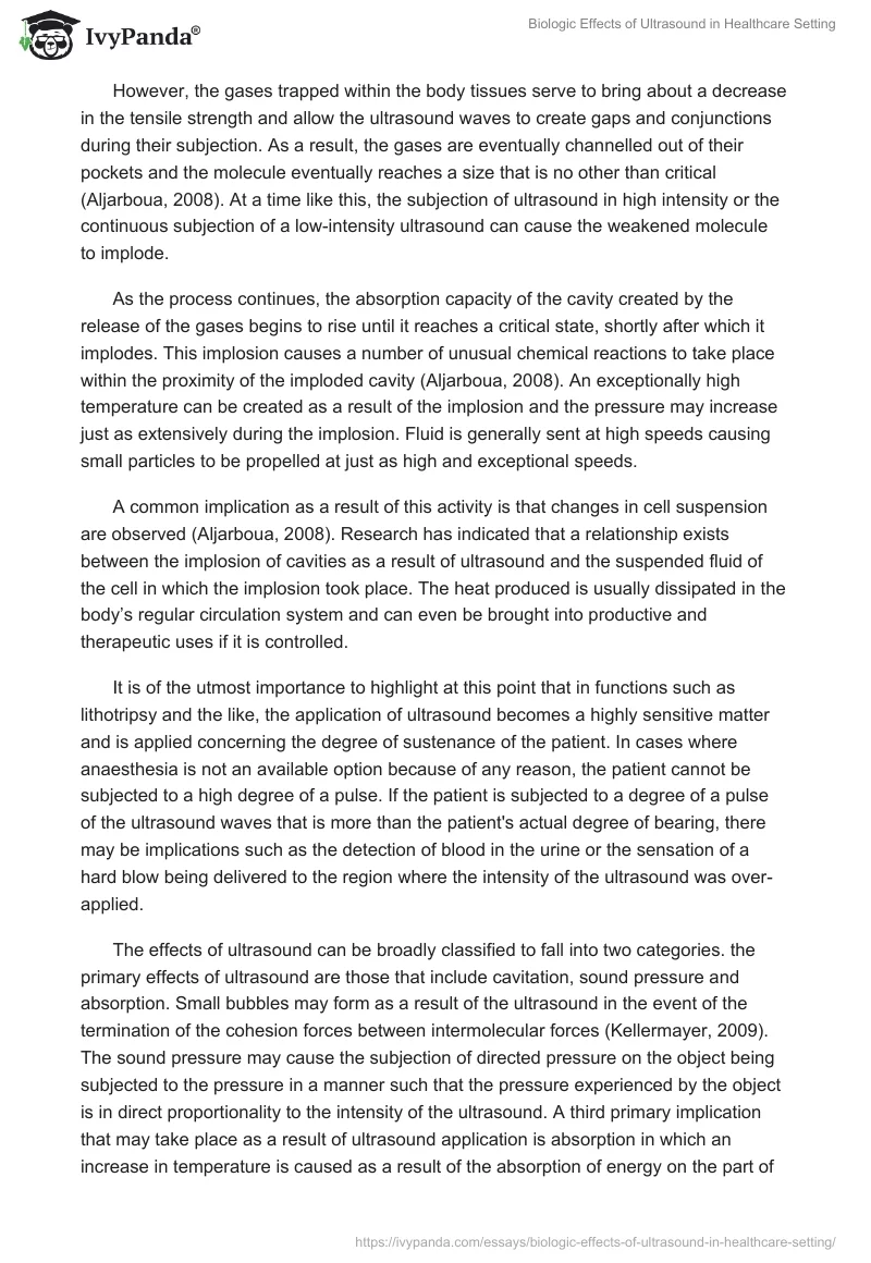Biologic Effects of Ultrasound in Healthcare Setting. Page 4