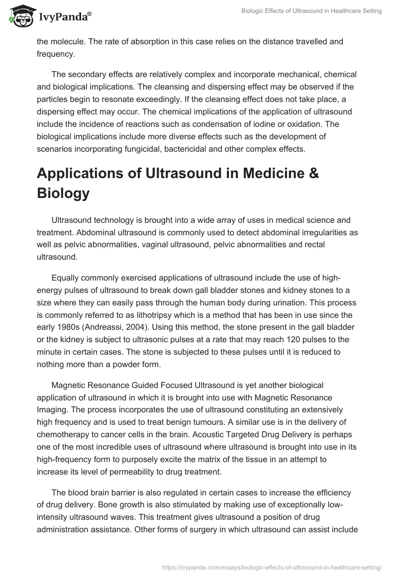 Biologic Effects of Ultrasound in Healthcare Setting. Page 5