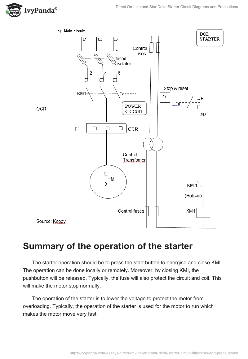 Direct On-Line and Star Delta Starter Circuit Diagrams and Precautions. Page 4