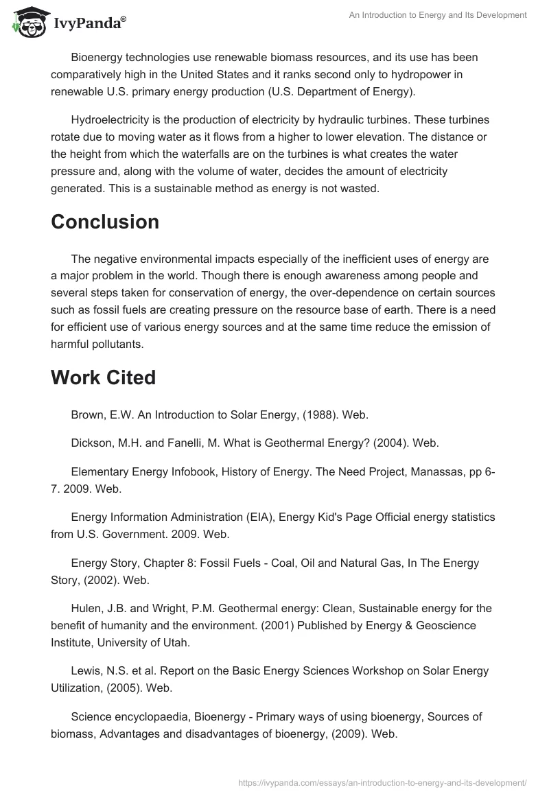 An Introduction to Energy and Its Development. Page 4
