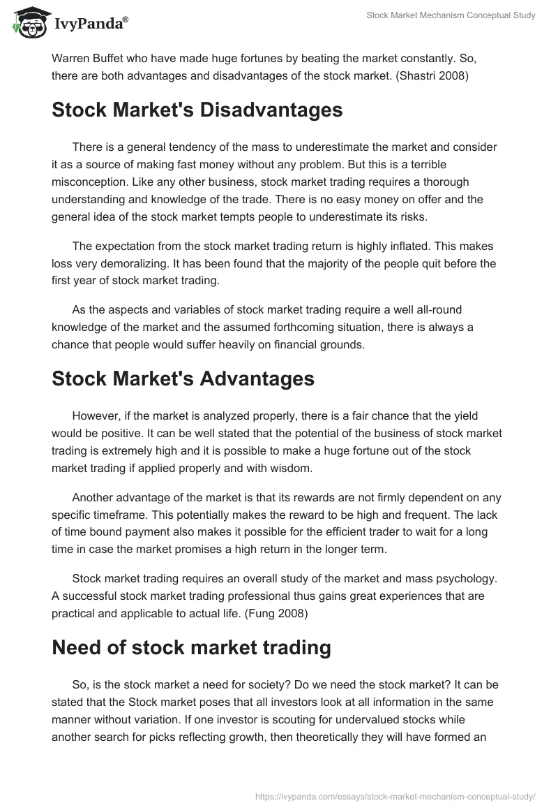 Stock Market Mechanism Conceptual Study. Page 4