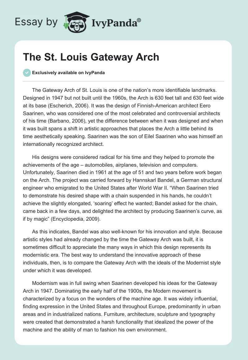 The St. Louis Gateway Arch. Page 1