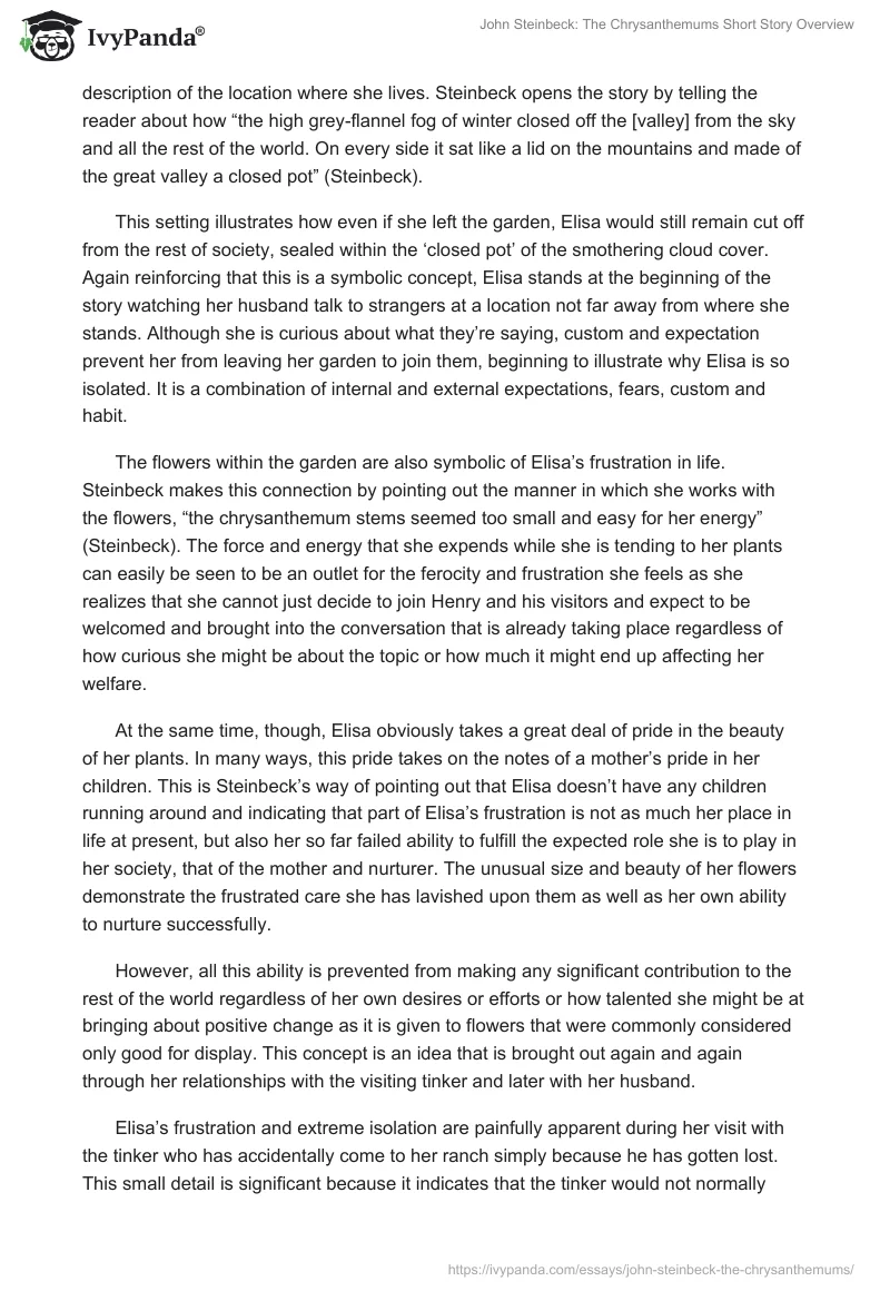 John Steinbeck: "The Chrysanthemums" Short Story Overview. Page 2