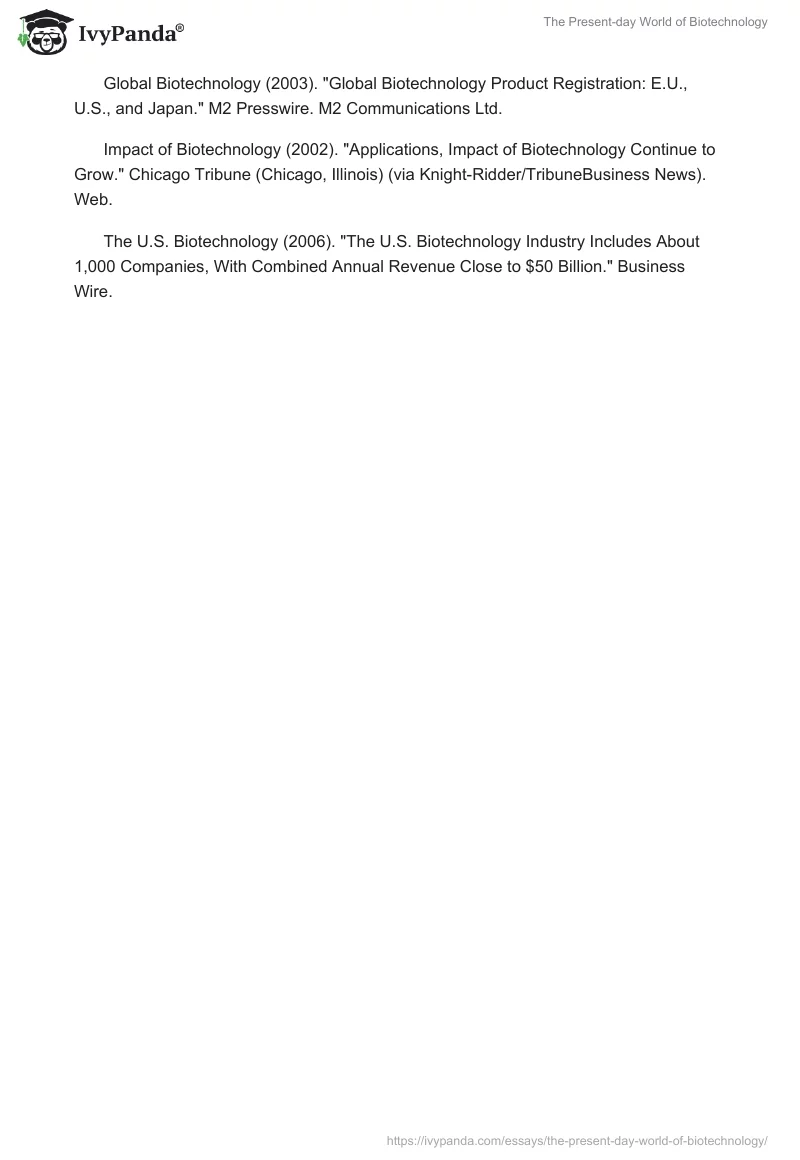 The Present-day World of Biotechnology. Page 5