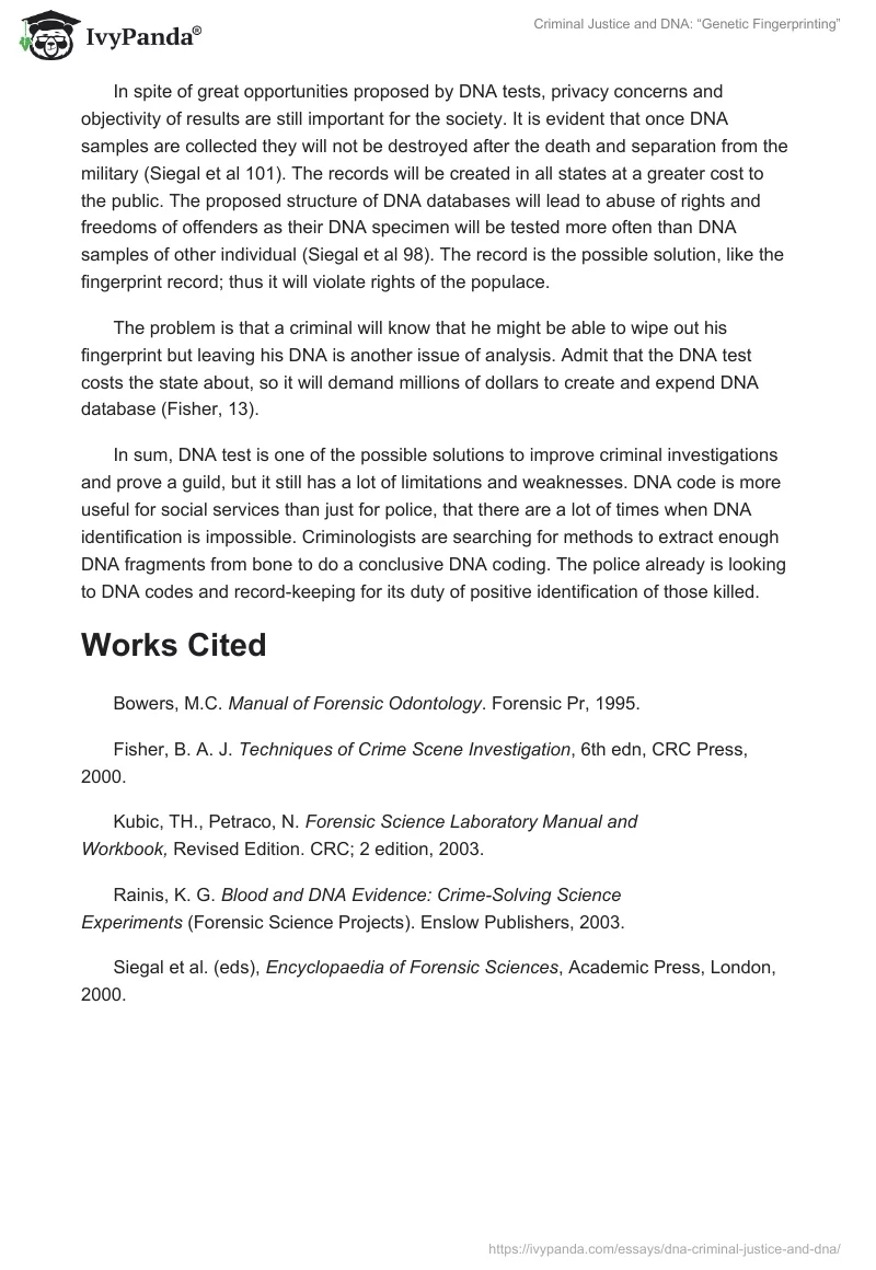 Criminal Justice and DNA: “Genetic Fingerprinting”. Page 4