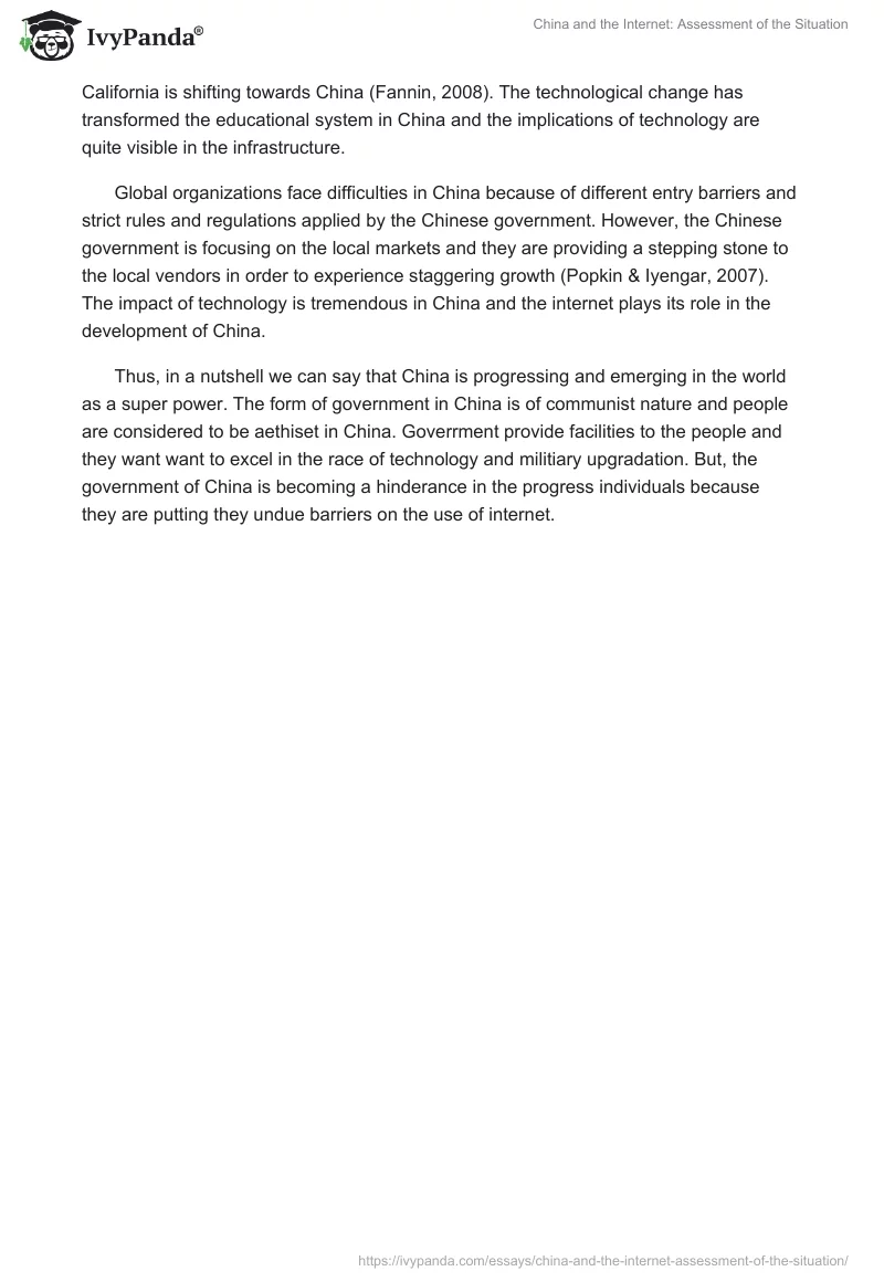 China and the Internet: Assessment of the Situation. Page 2