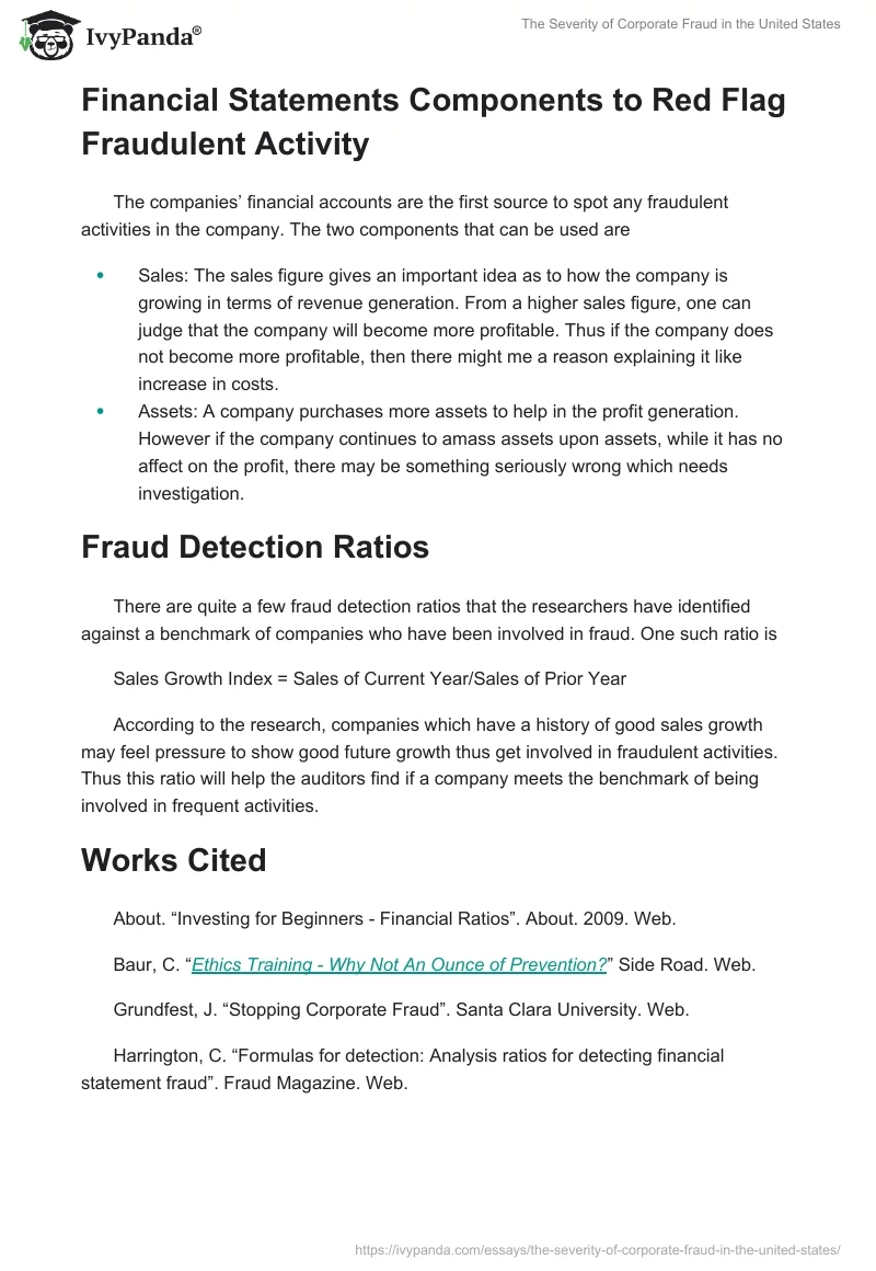 The Severity of Corporate Fraud in the United States. Page 2