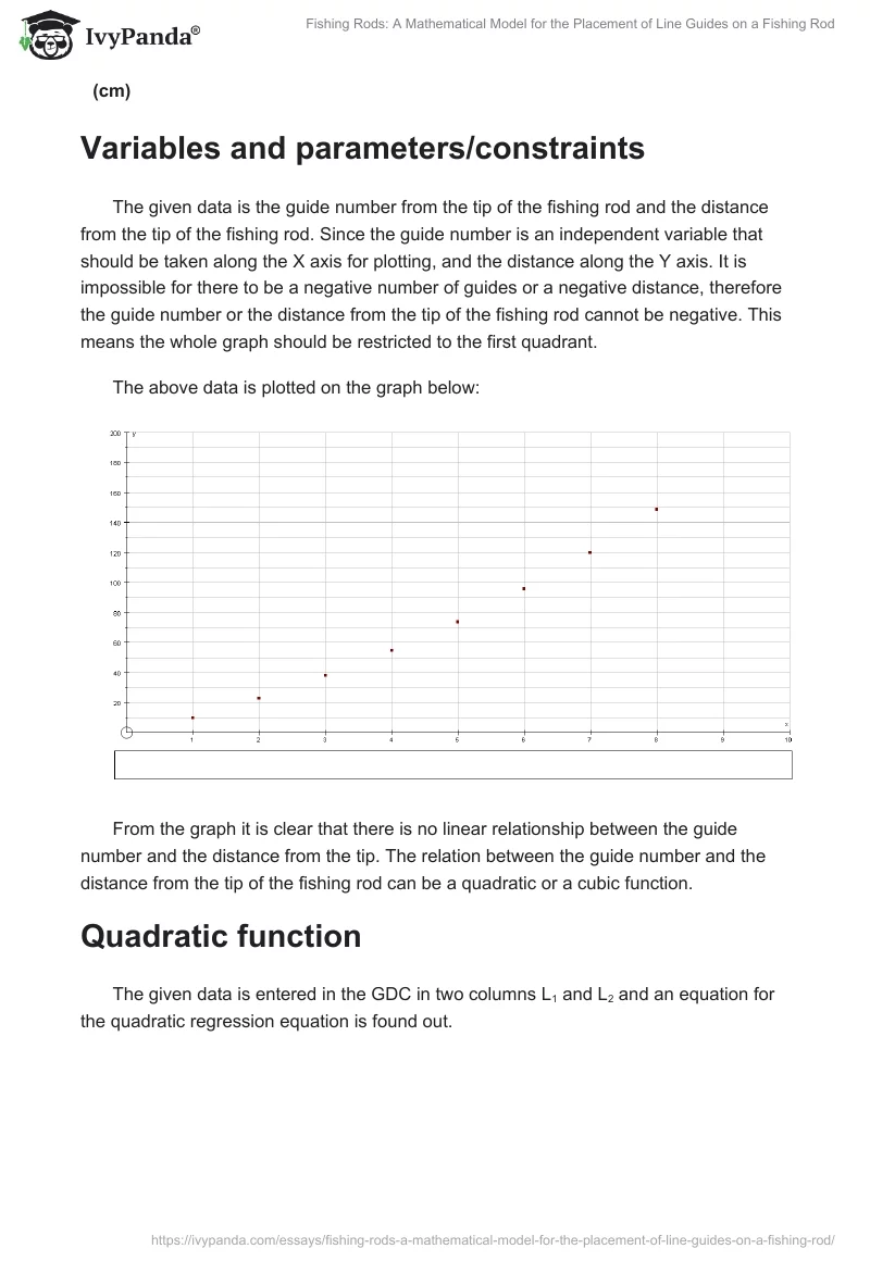 Fishing Rods: A Mathematical Model for the Placement of Line Guides on a Fishing Rod. Page 3