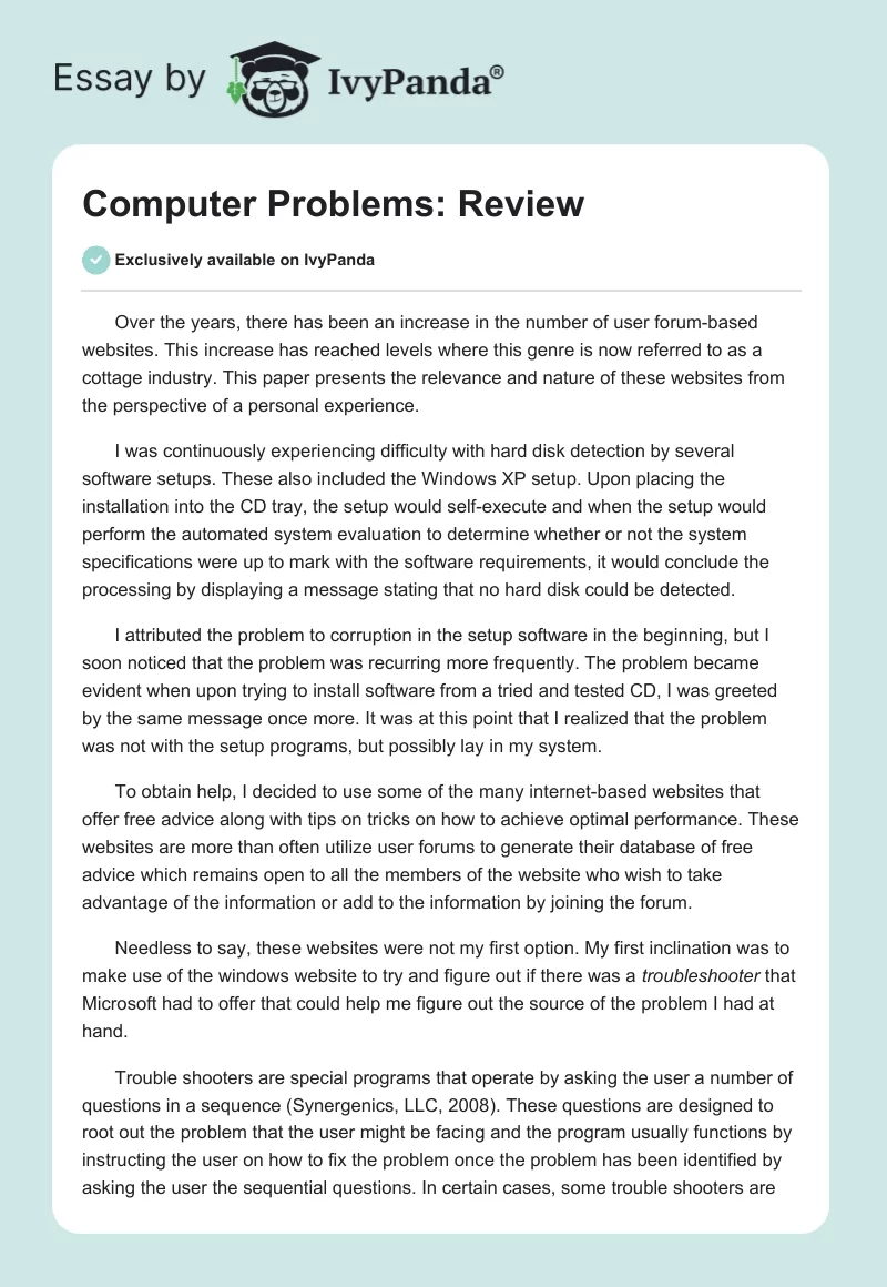 Computer Problems: Review. Page 1