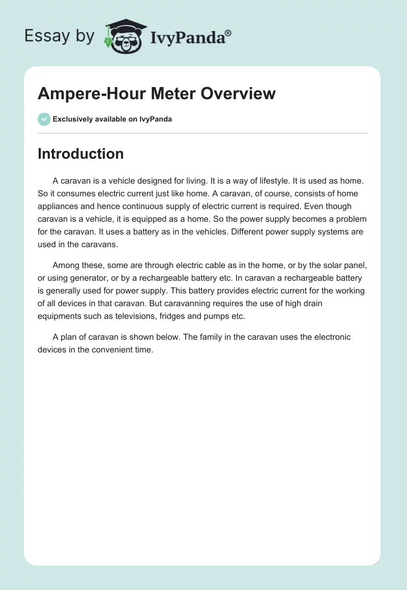 Ampere-Hour Meter Overview. Page 1