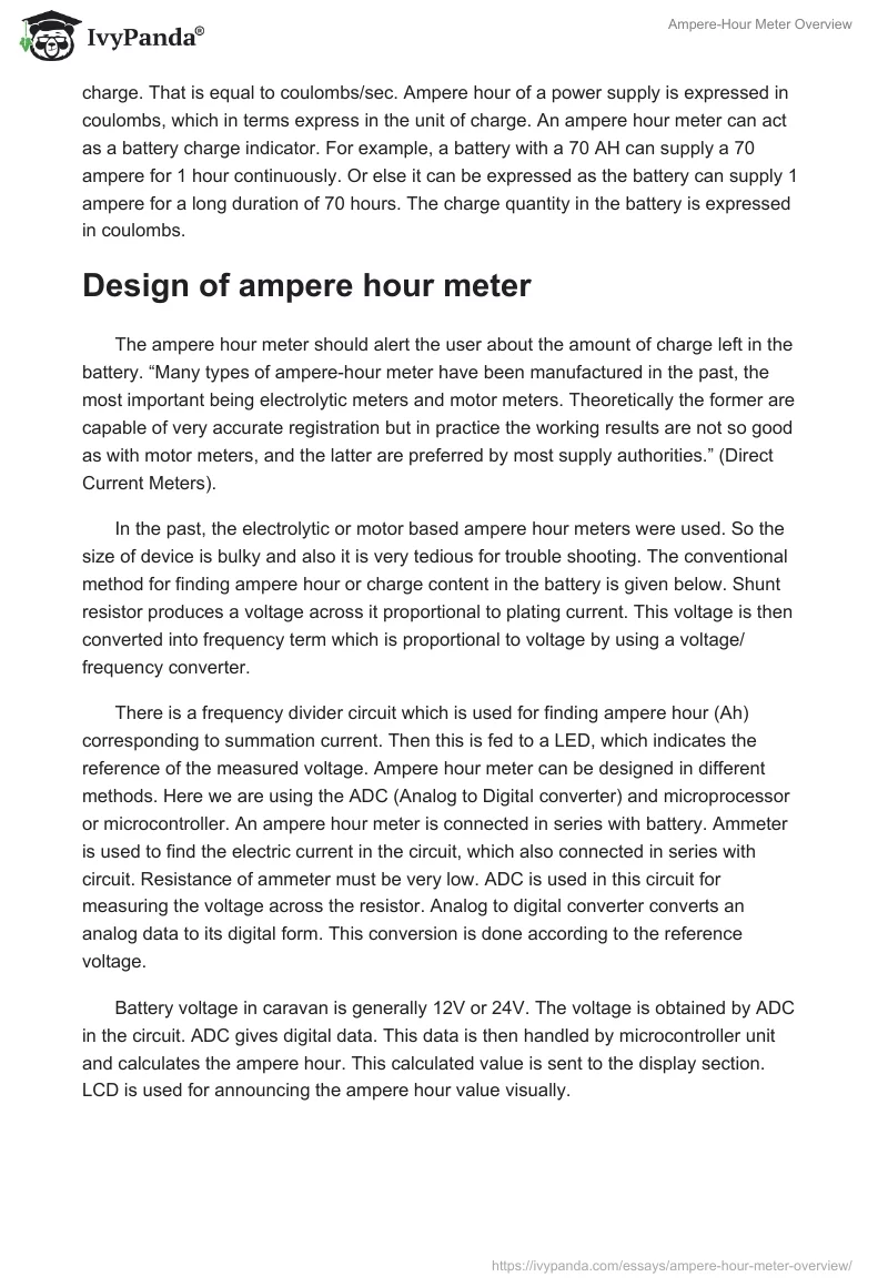 Ampere-Hour Meter Overview. Page 3