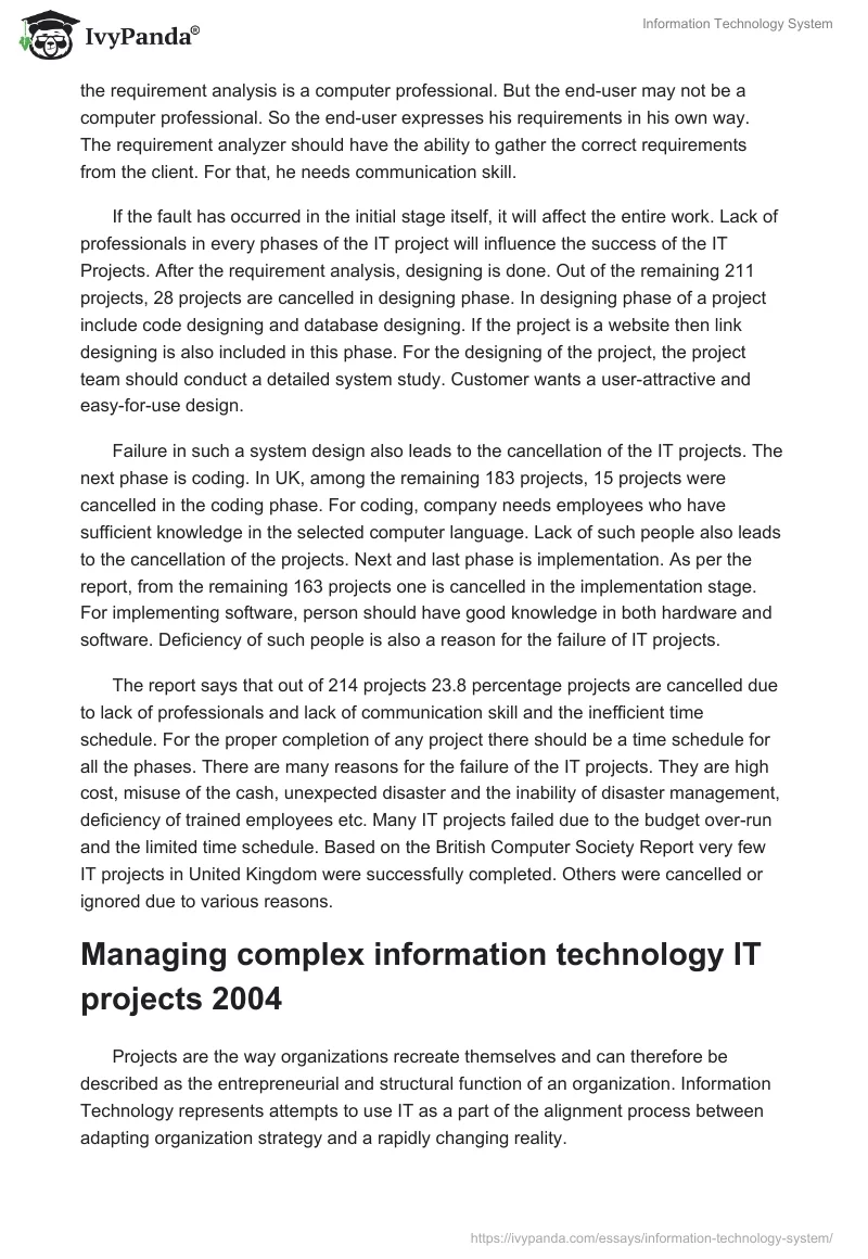 Information Technology System. Page 5