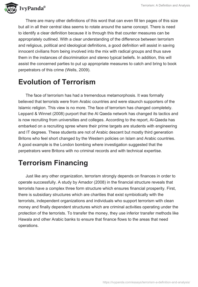 Terrorism: A Definition and Analysis. Page 2