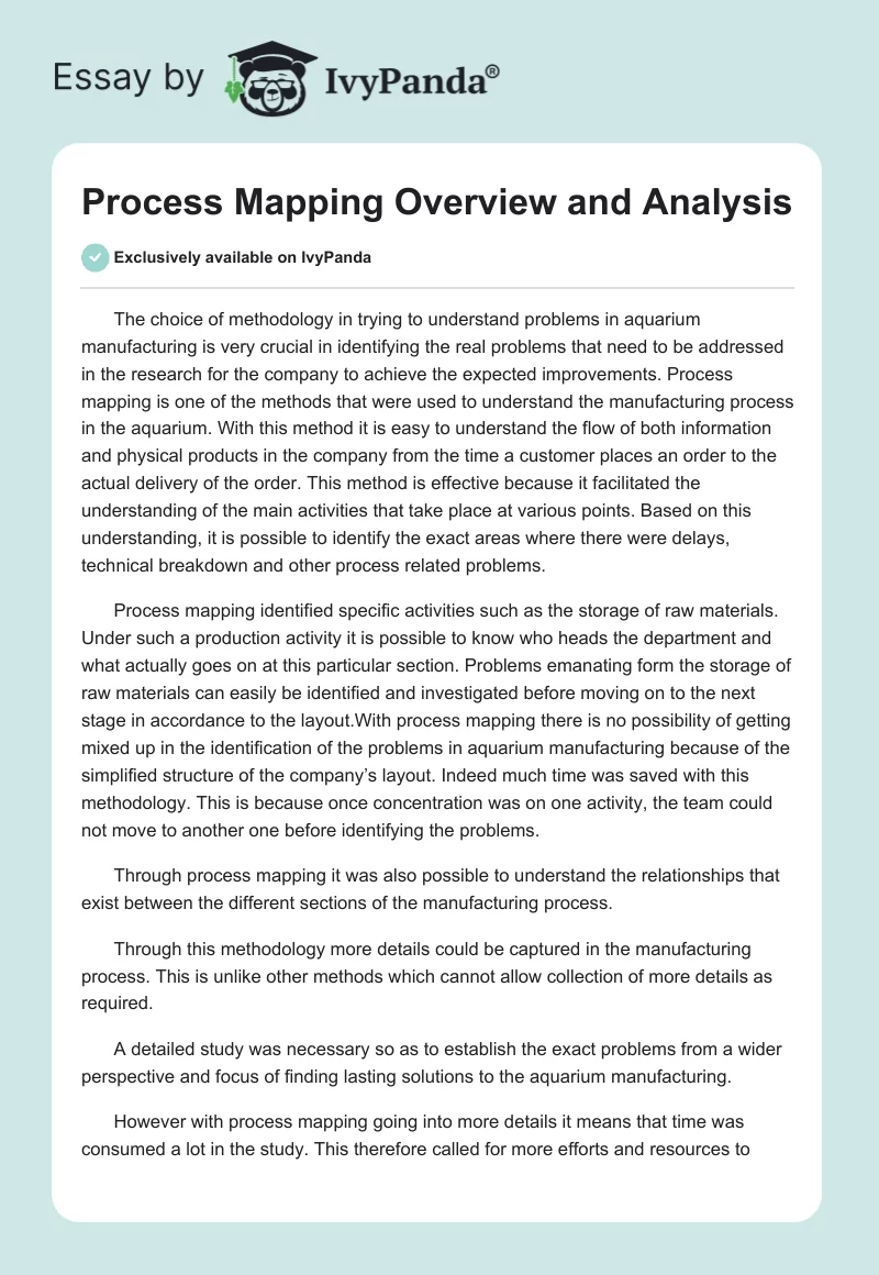 Process Mapping Overview and Analysis. Page 1