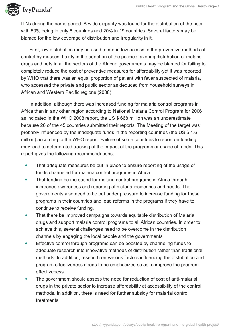 Public Health Program and the Global Health Project. Page 3
