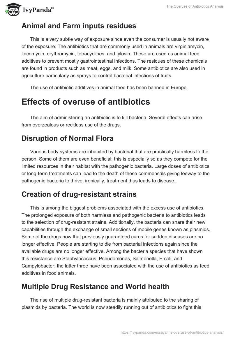 The Overuse of Antibiotics Analysis. Page 2