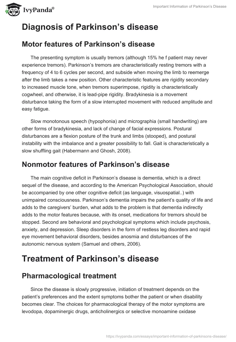 Important Information of Parkinson’s Disease. Page 3