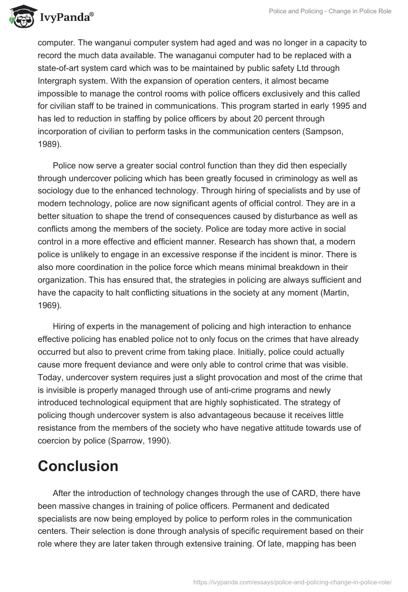 Police and Policing - Change in Police Role. Page 4