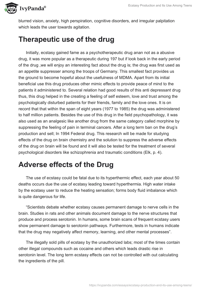 Unveiling the Truth about Ecstasy: Uses, Effects, and Impact on Teens. Page 2