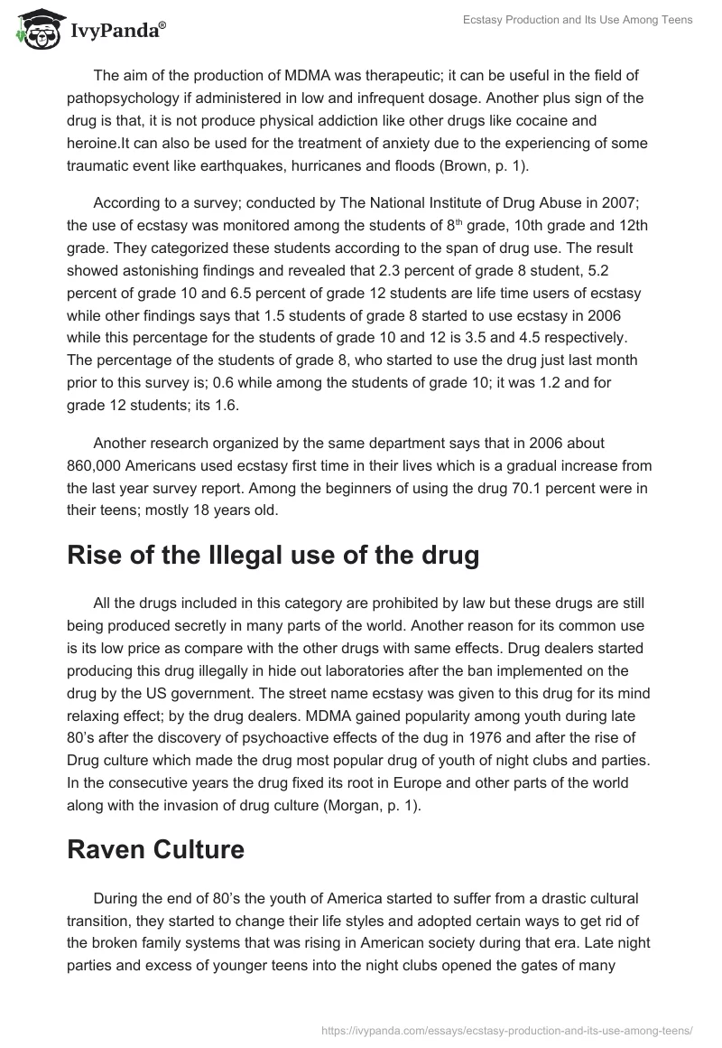 Unveiling the Truth about Ecstasy: Uses, Effects, and Impact on Teens. Page 3