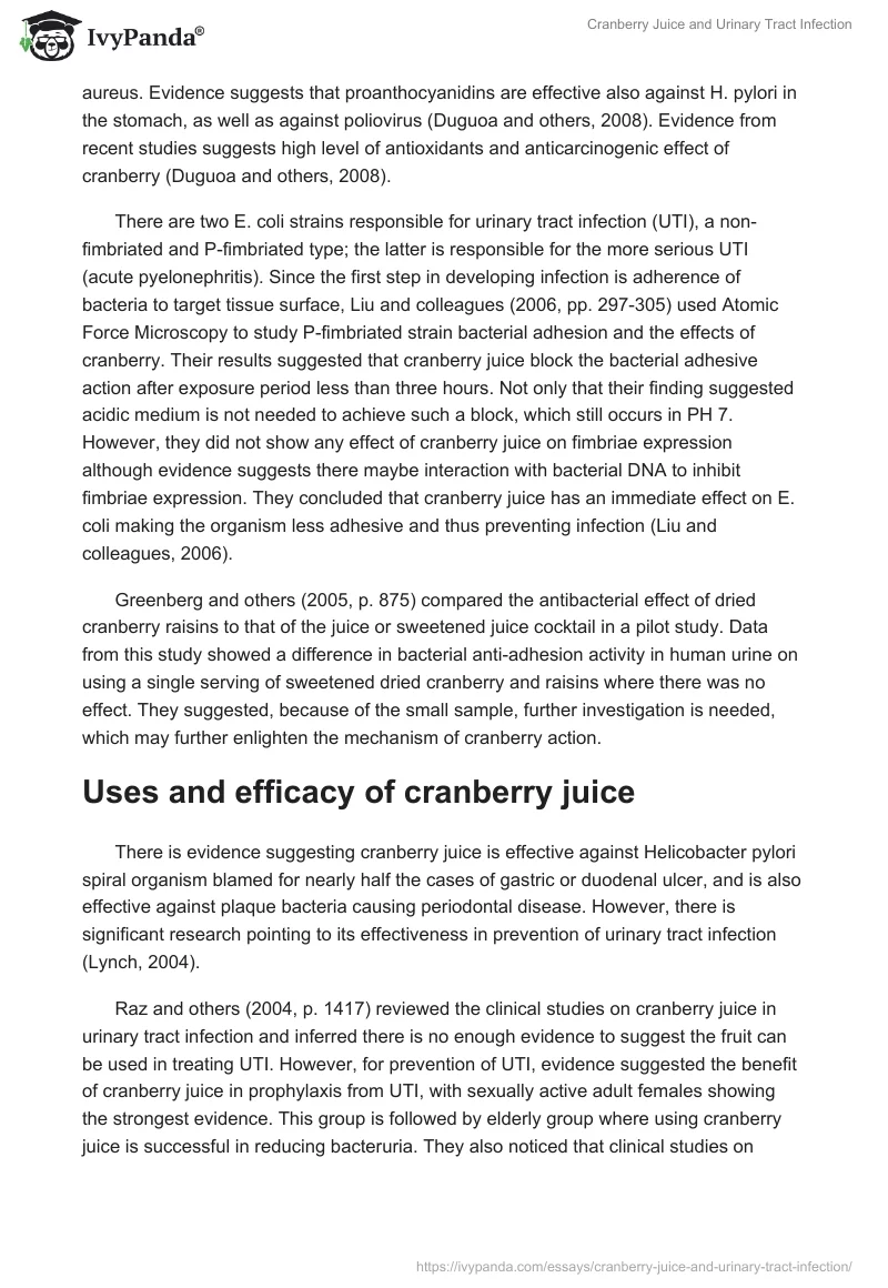 Cranberry Juice and Urinary Tract Infection. Page 2